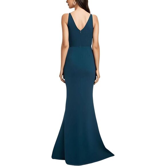 Dress The Population Womens Green Ruched Formal Evening Dress Gown NWT - Picture 2 of 2